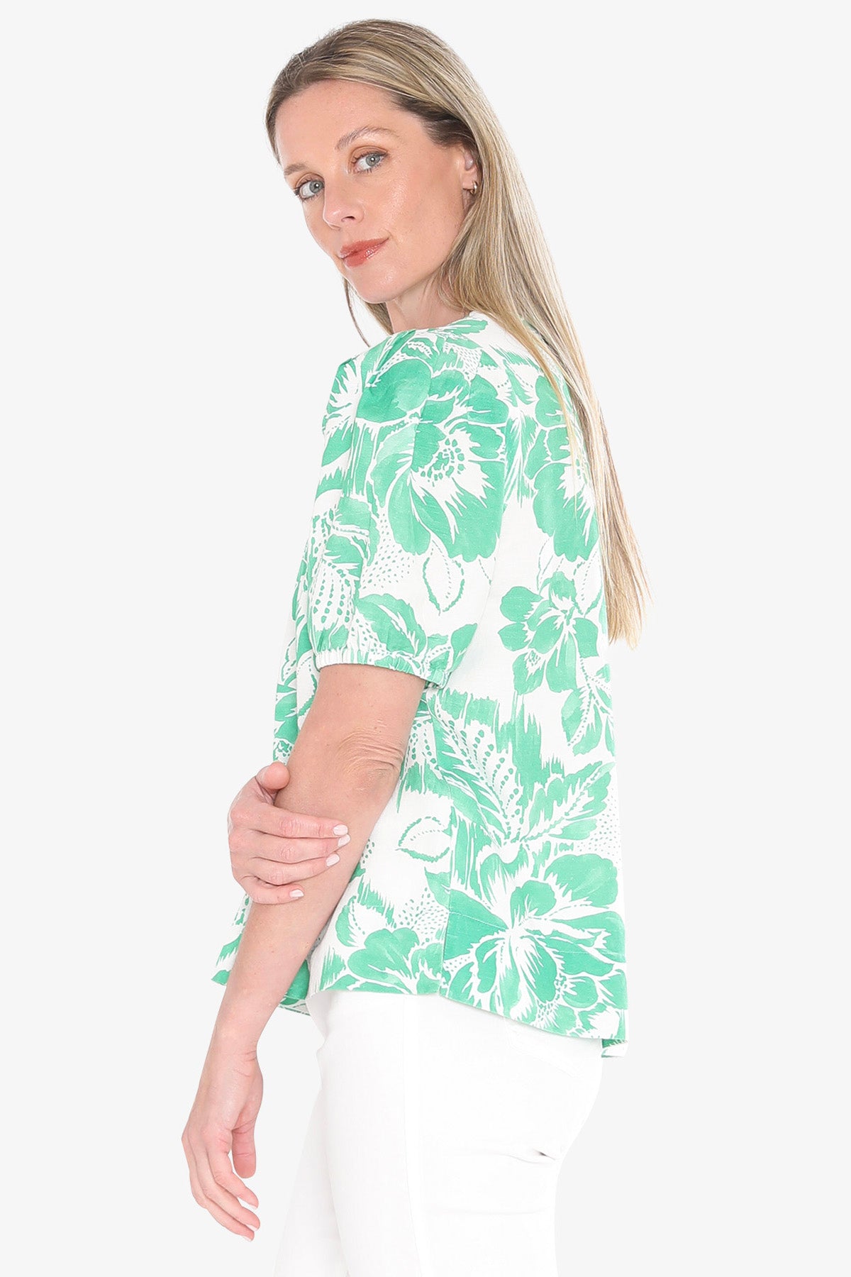 Womens Tuscan Rose Top Green 596j3176a