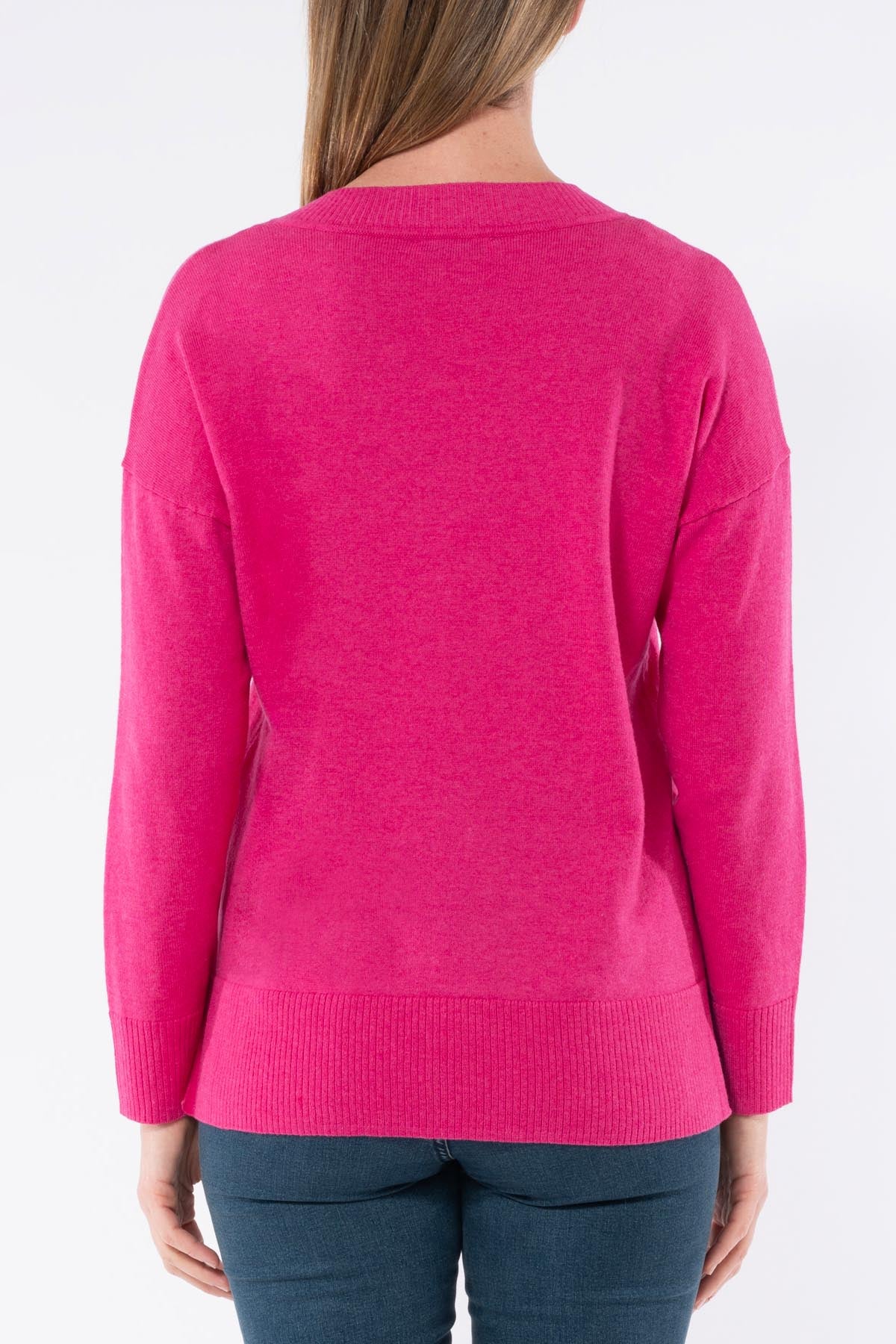 Women's V Neck Long Sleeve Pullover