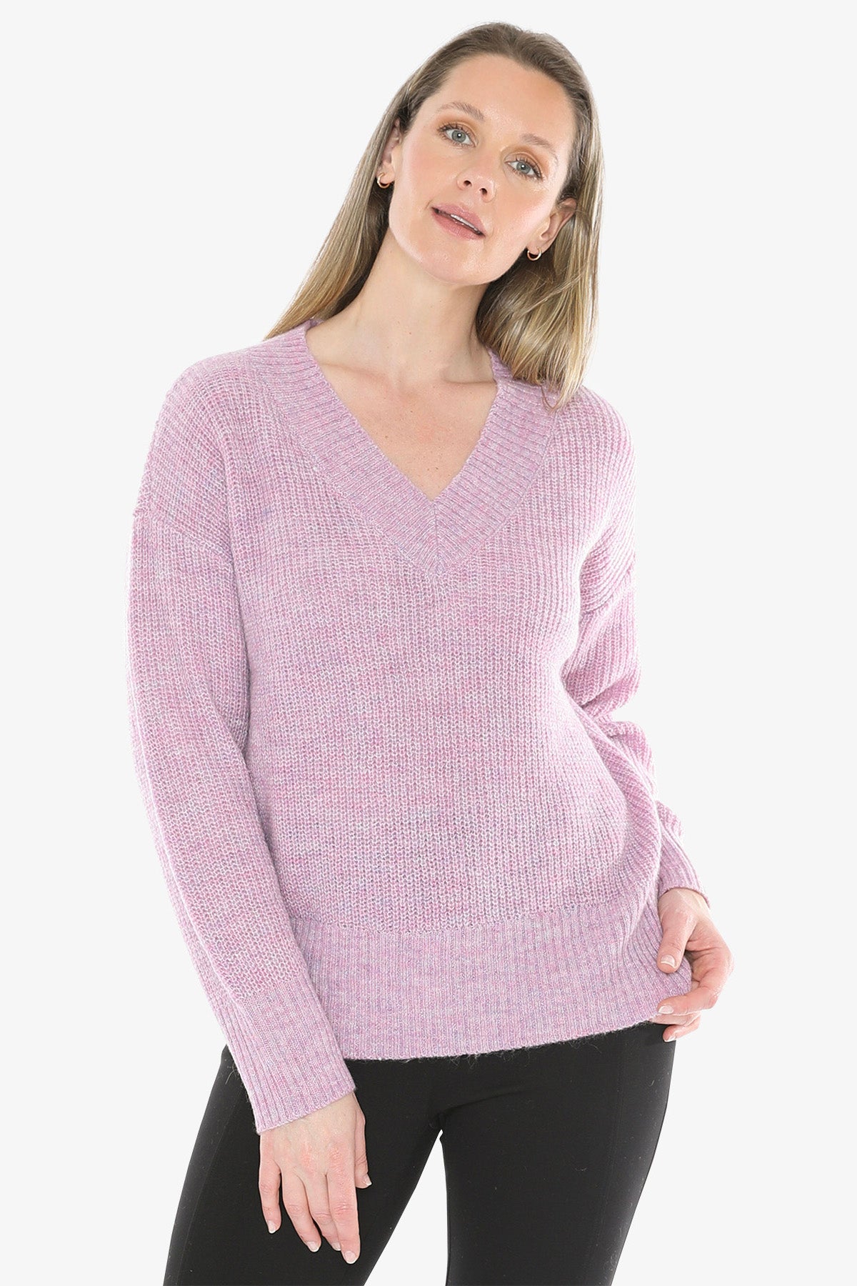 V Neck Pullover in Musk