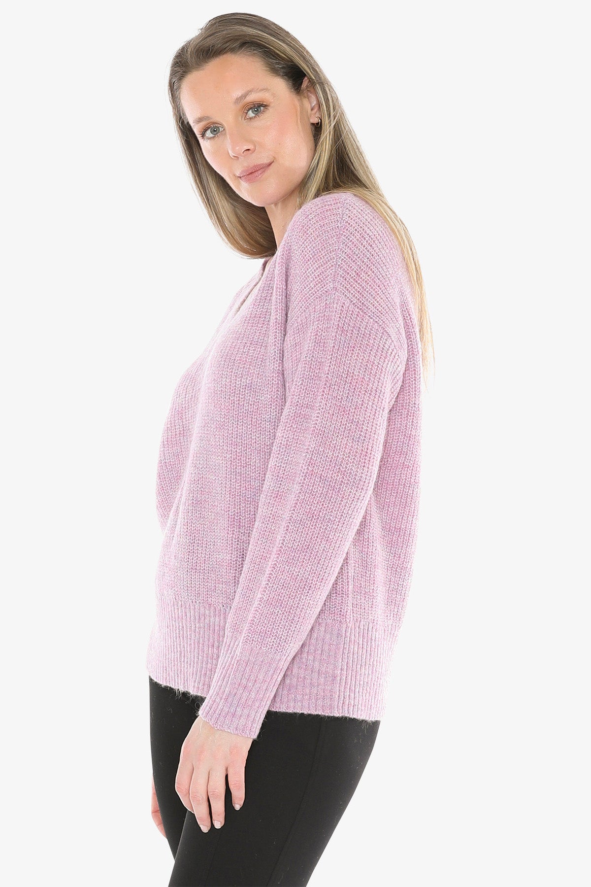 V Neck Pullover in Musk