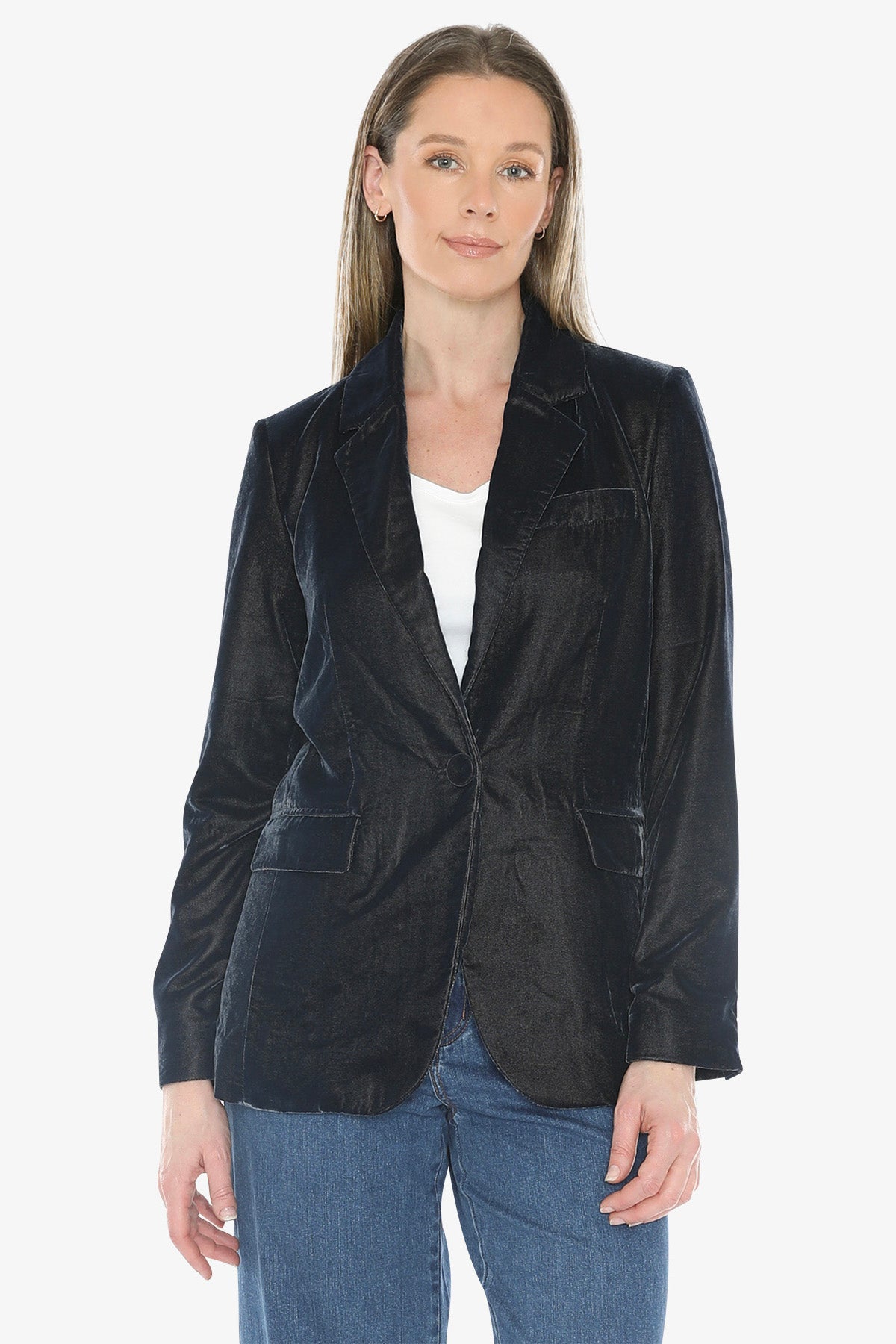 Velvet Blazer in Midnight