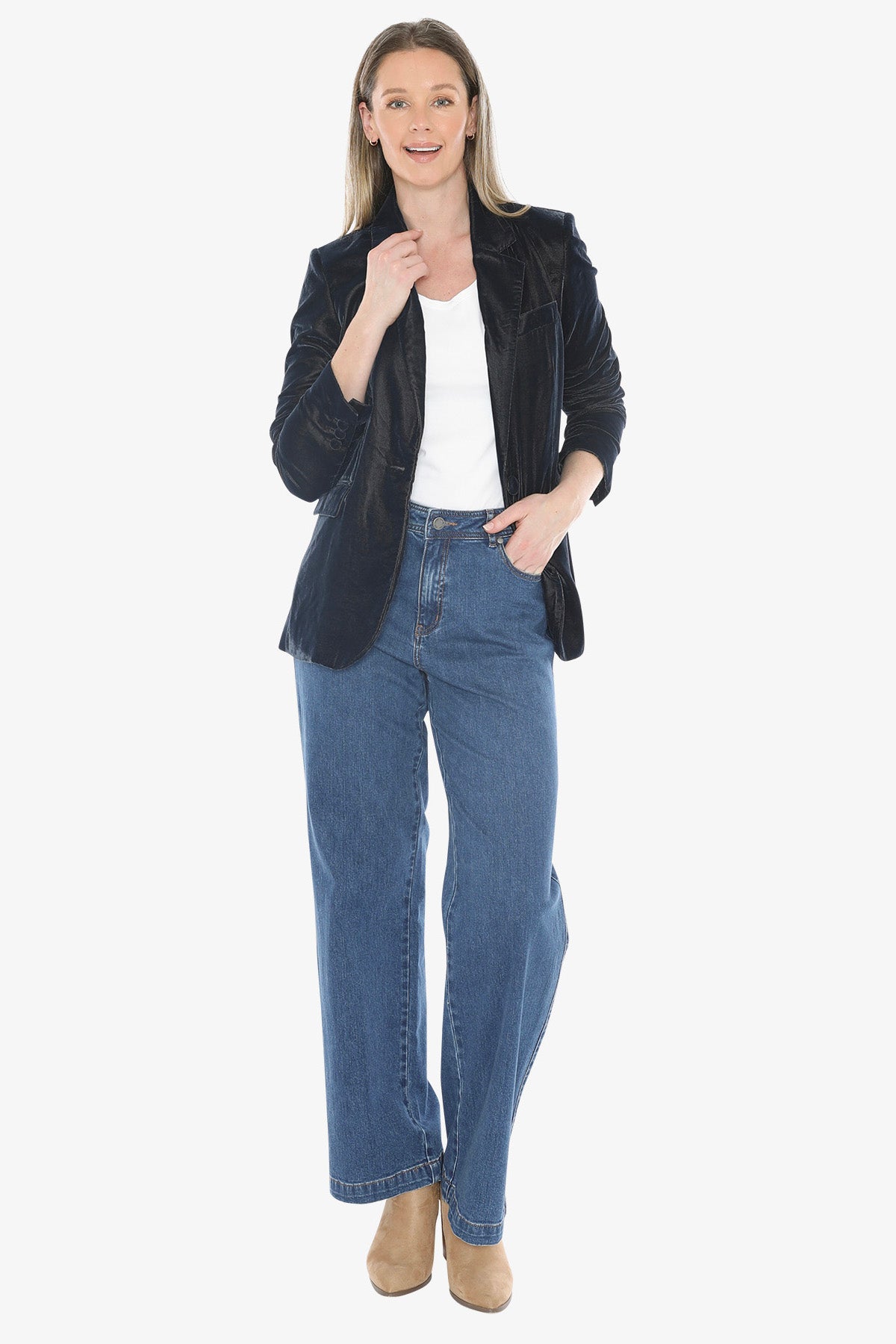 Velvet Blazer in Midnight