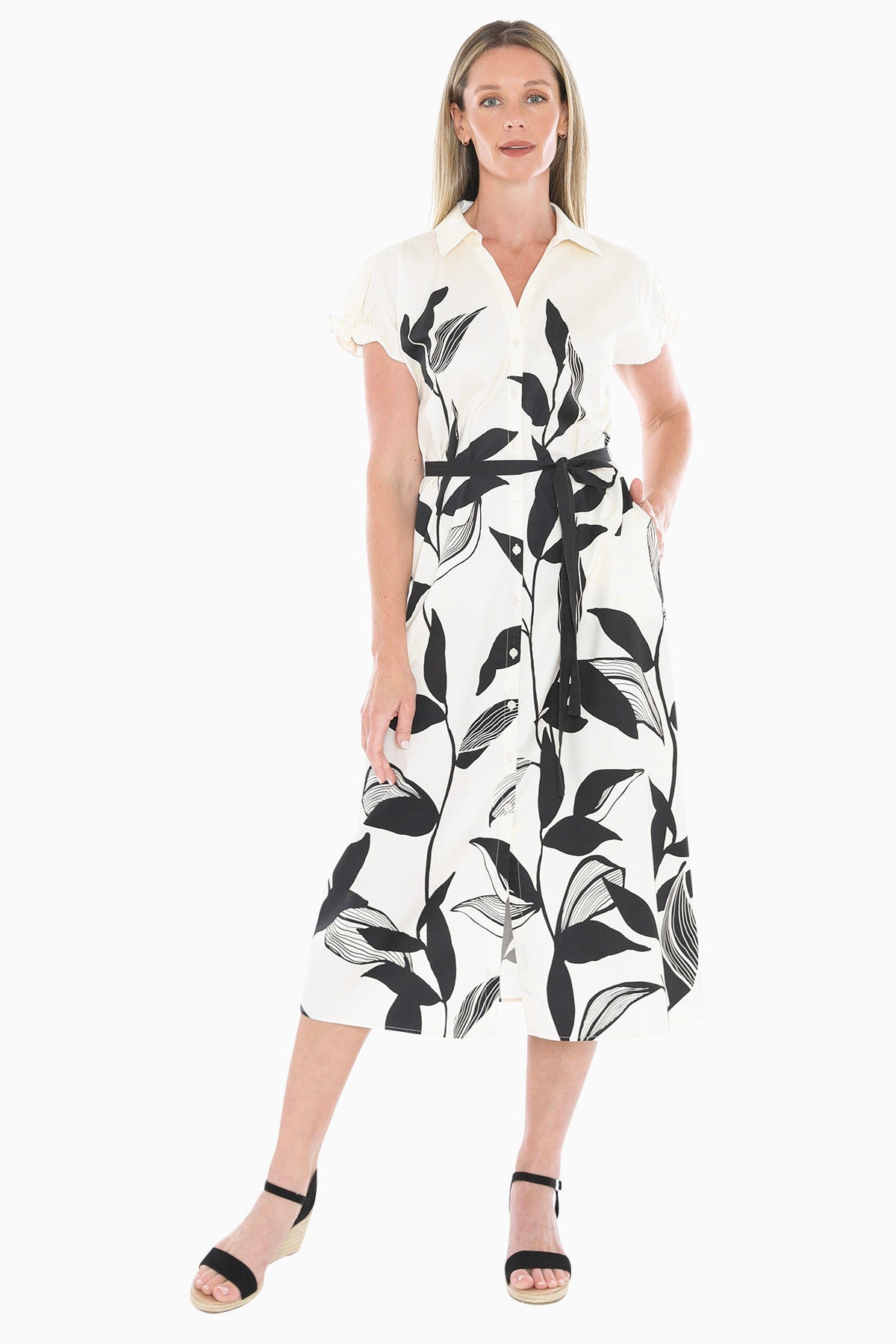 Womens Vine Print Dress Multicolor 596j5090a