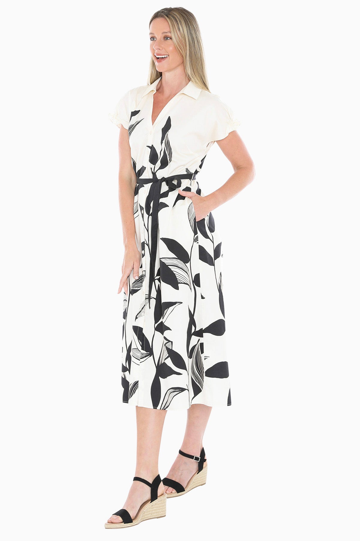 Womens Vine Print Dress Multicolor 596j5090a