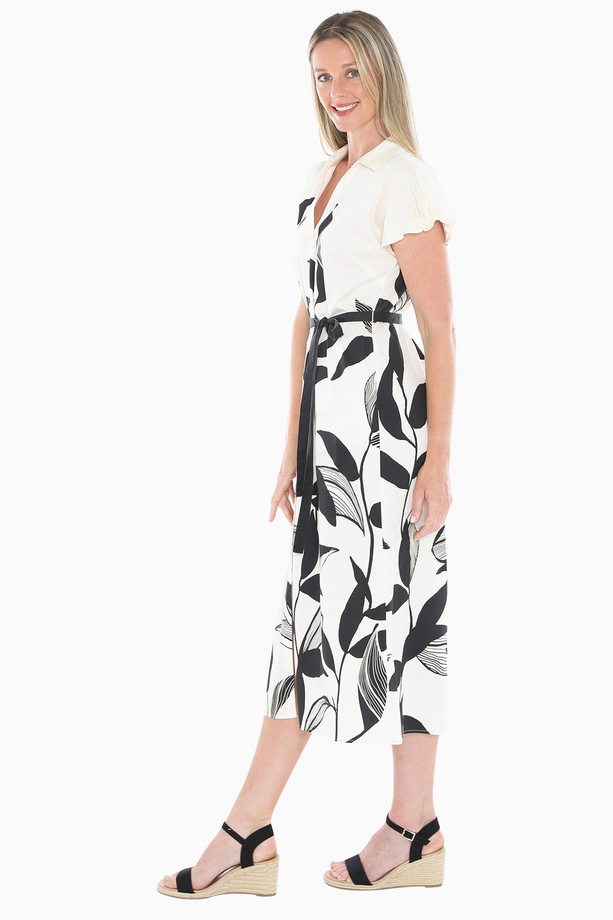 Womens Vine Print Dress Multicolor 596j5090a