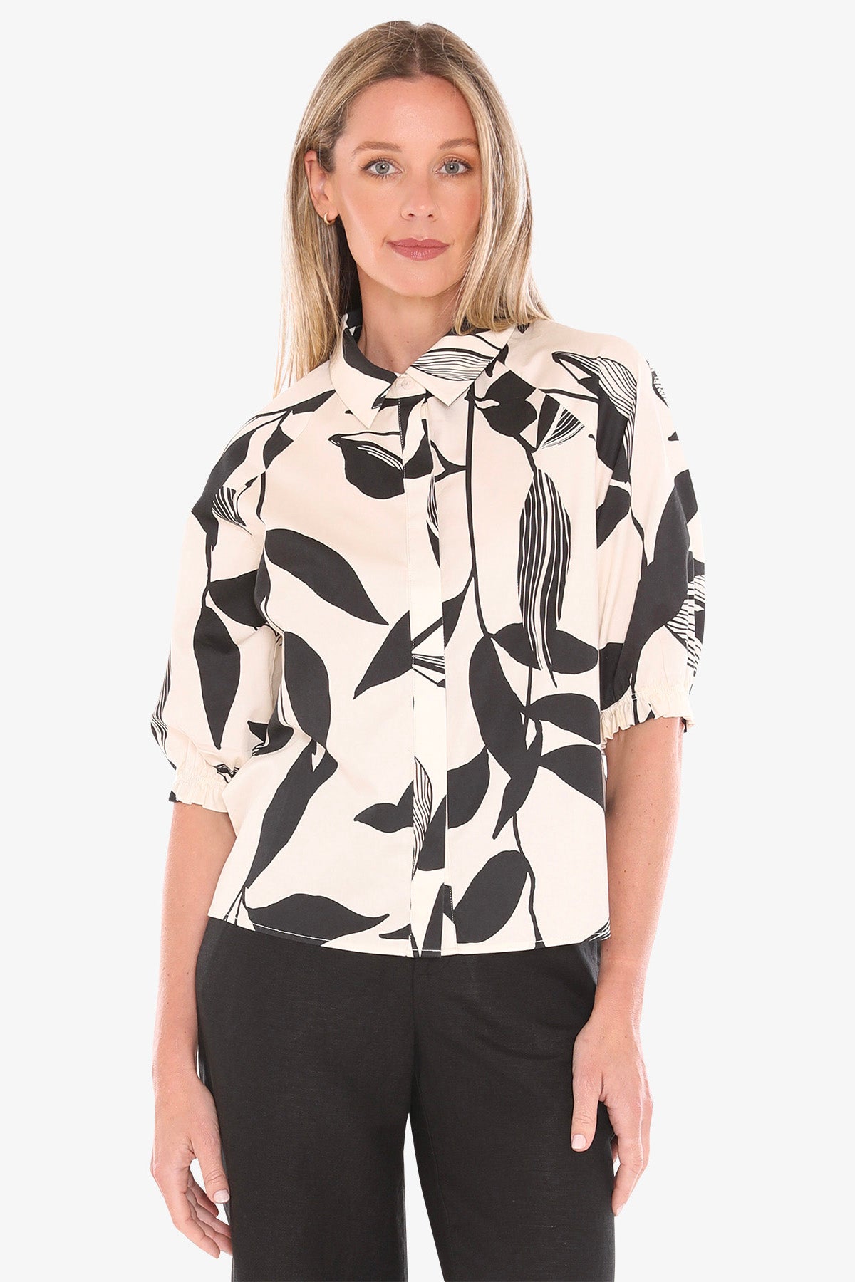Womens Vine Print Shirt Multicolor 596j3091a