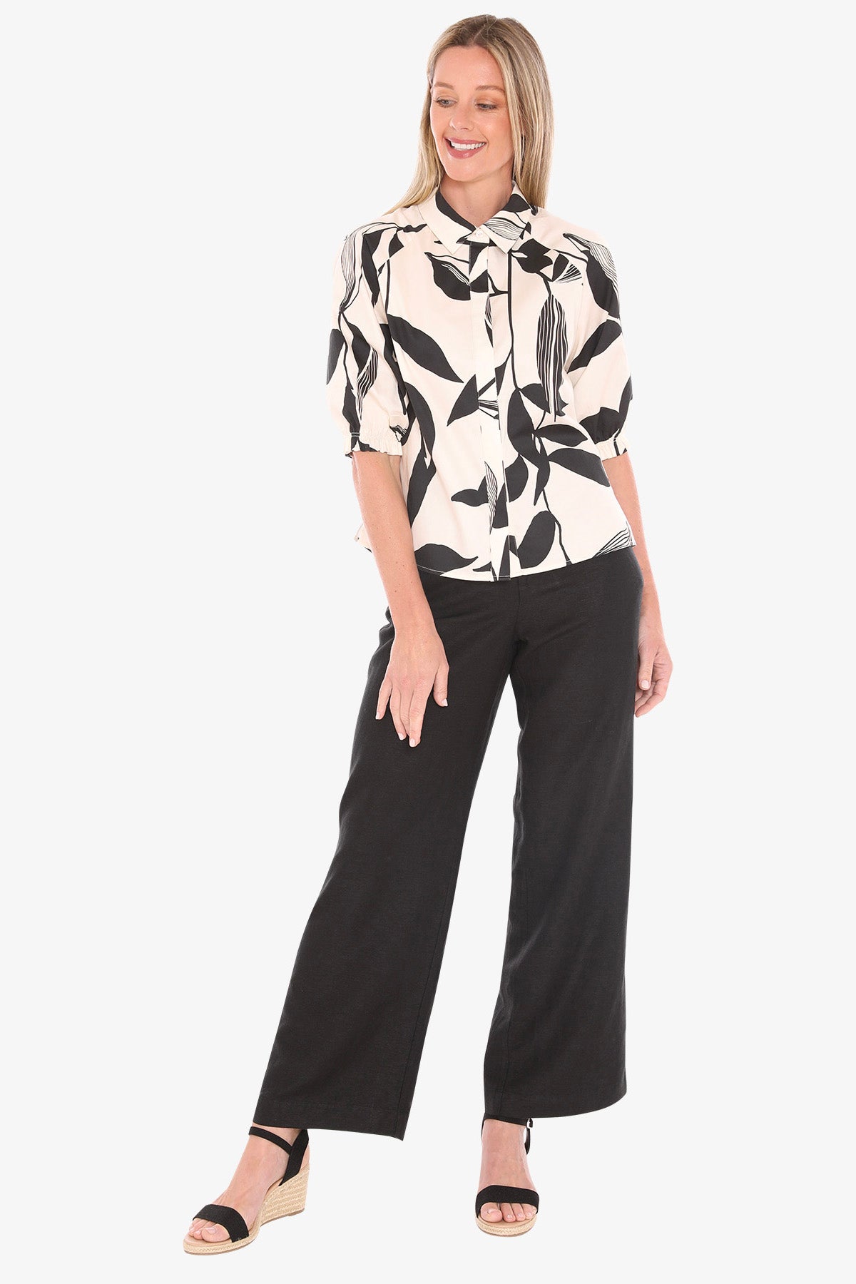 Womens Vine Print Shirt Multicolor 596j3091a