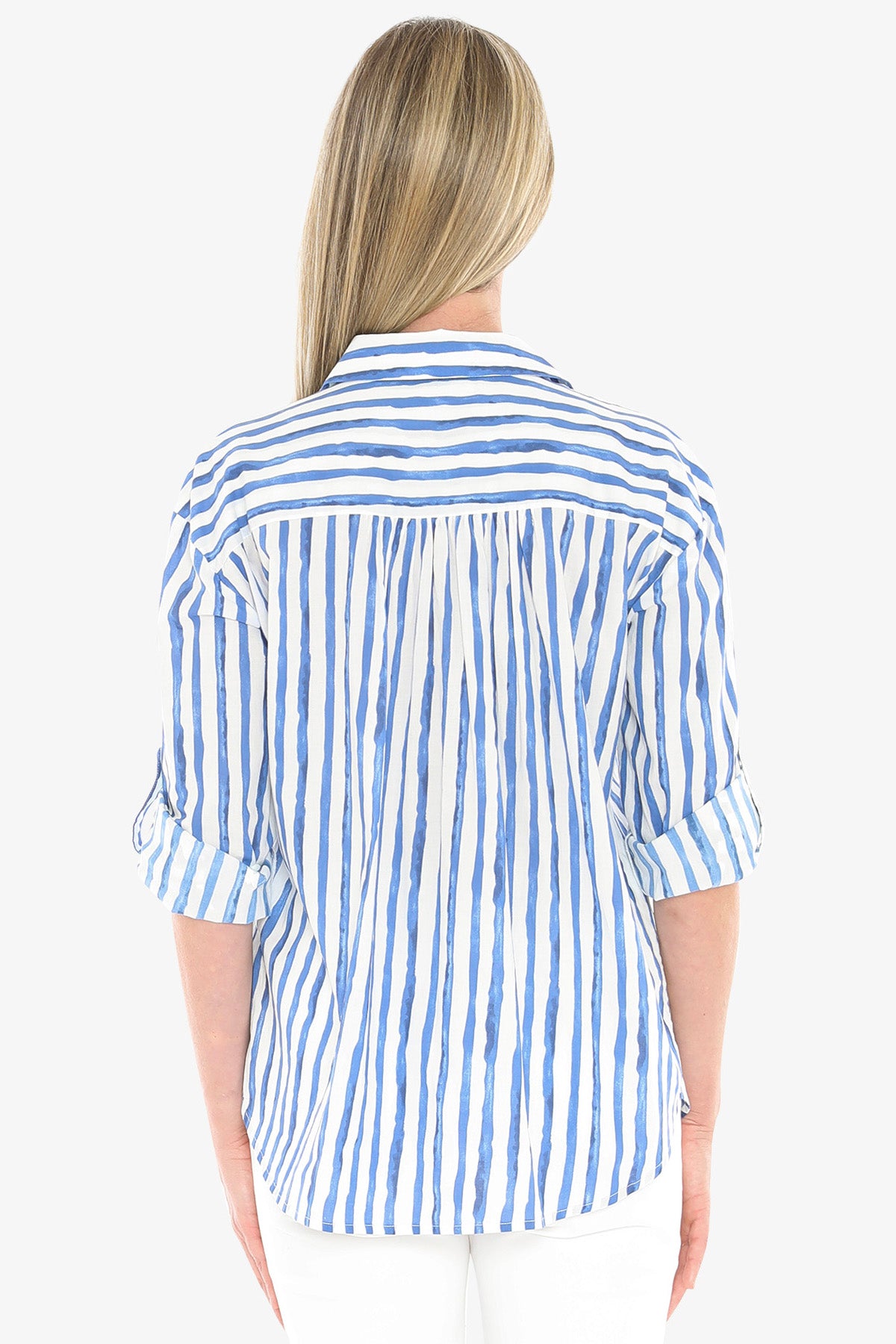 Womens Water Stripe Shirt Blue 596j3133a