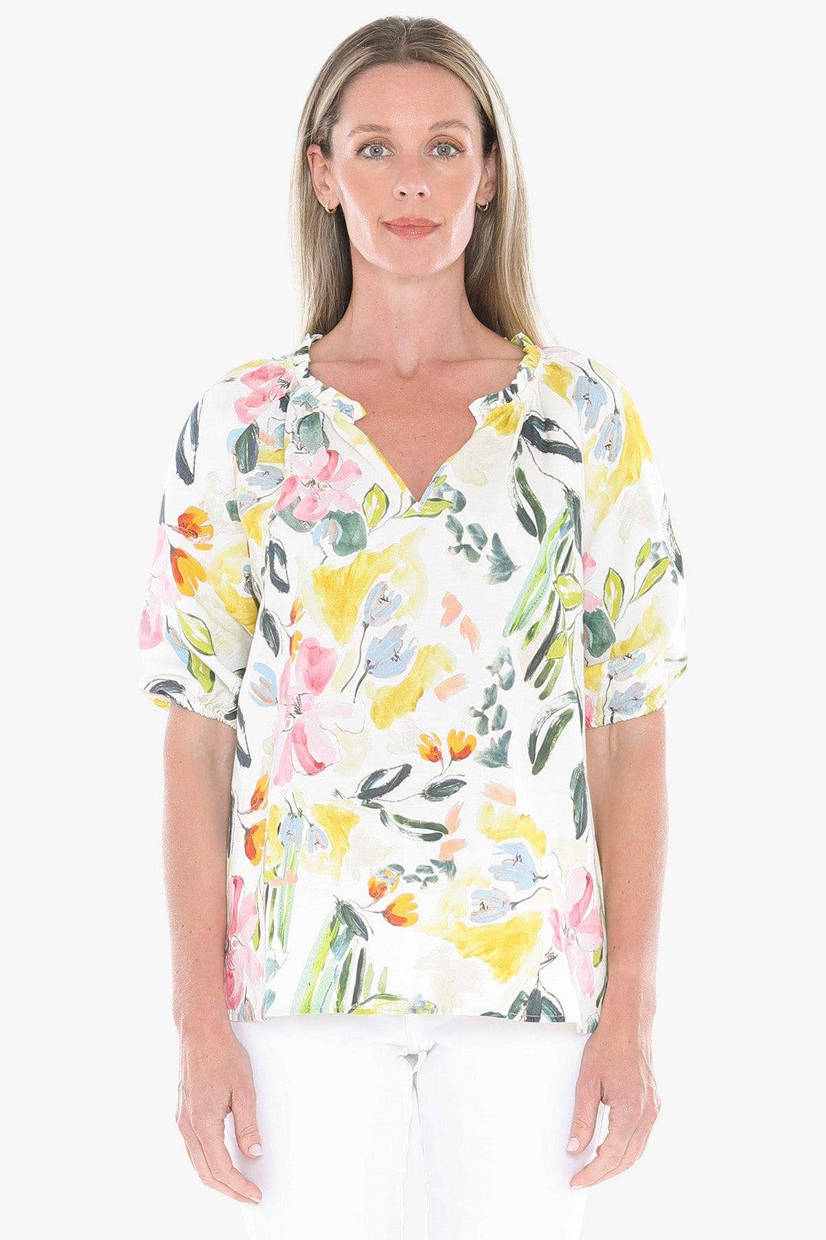Womens Wildflower Top Multicolor 596j3077a