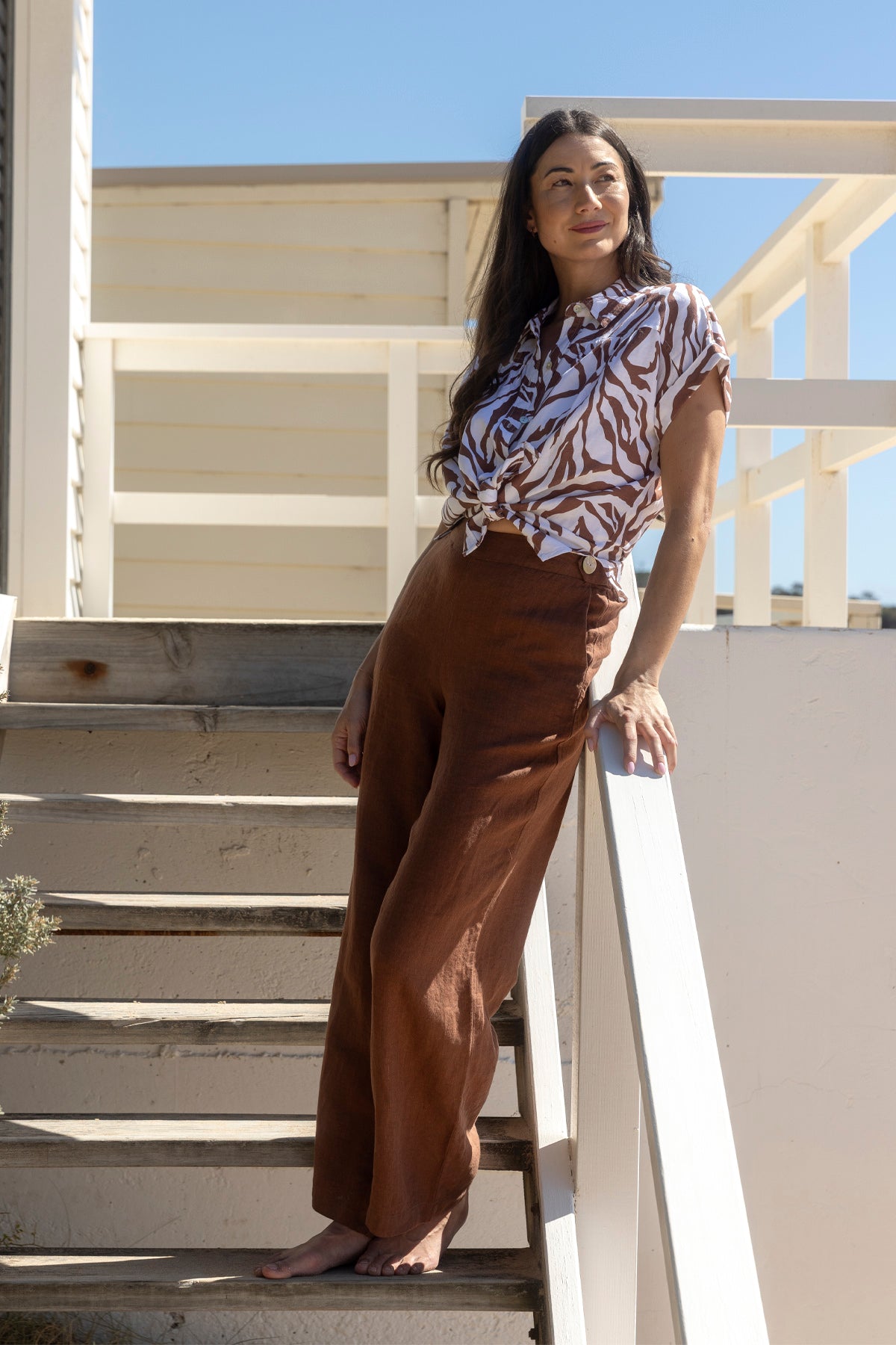 Womens Zebra Mono Shirt Multicolor 596j3166a