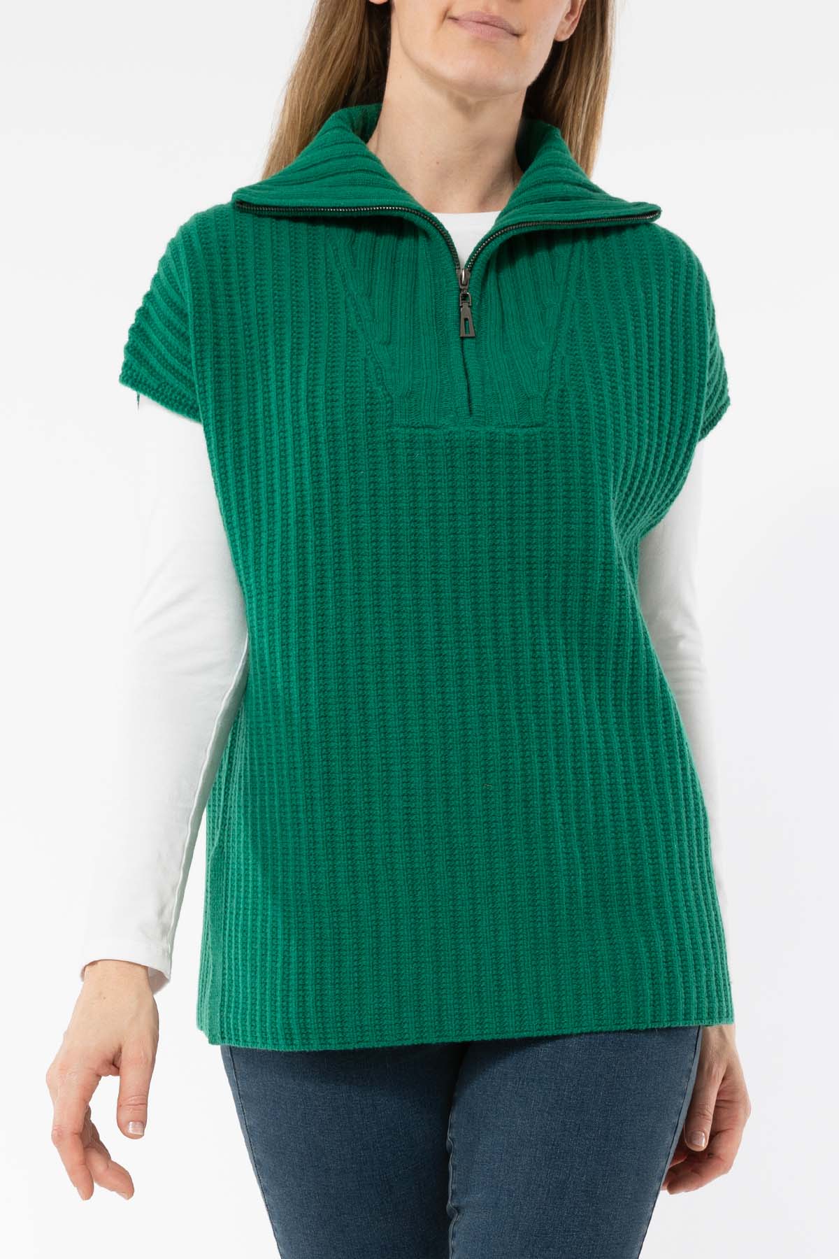 Women's Zip Neck Poncho Vest