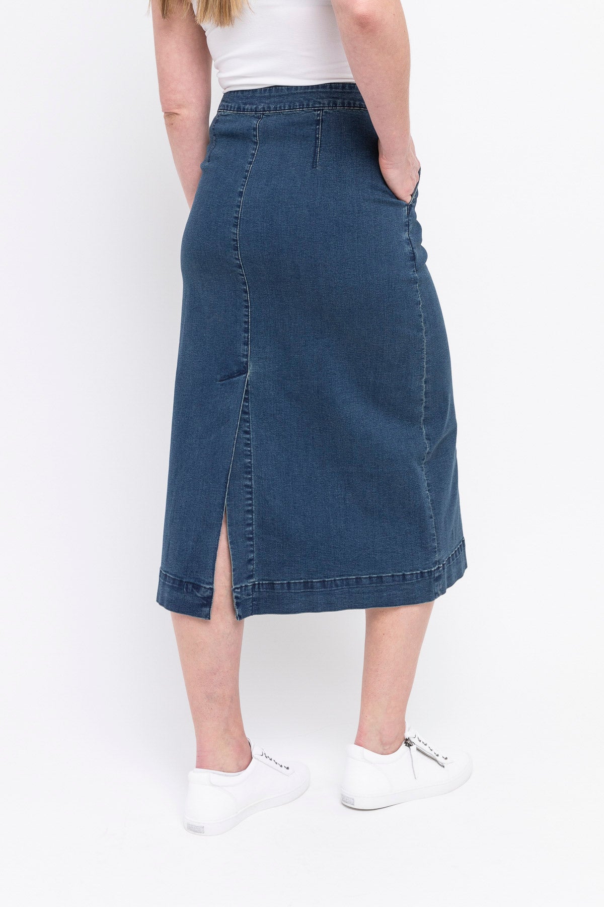 Denim Button Skirt