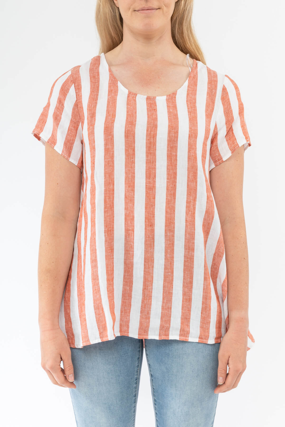 Swing Stripe Top Burnt Orange