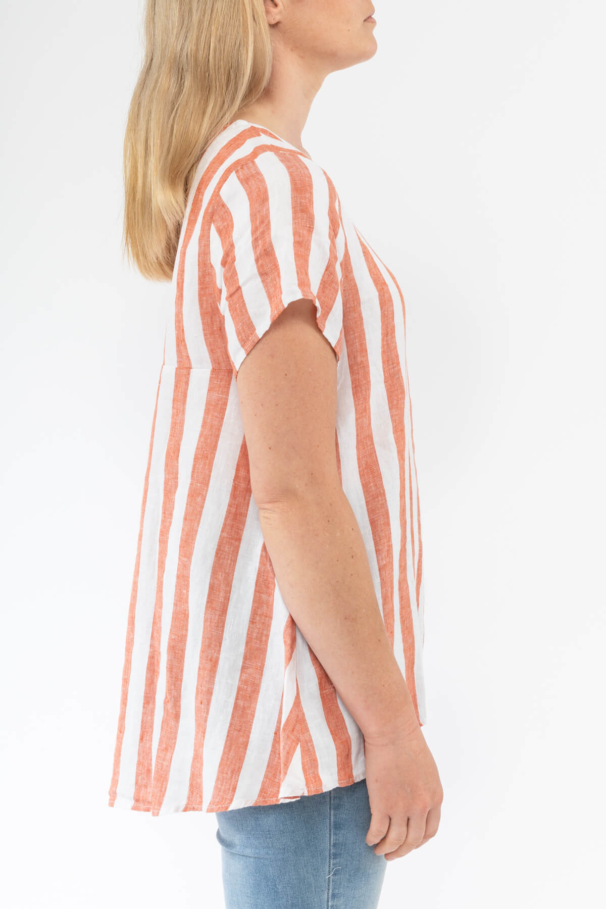 Swing Stripe Top Burnt Orange