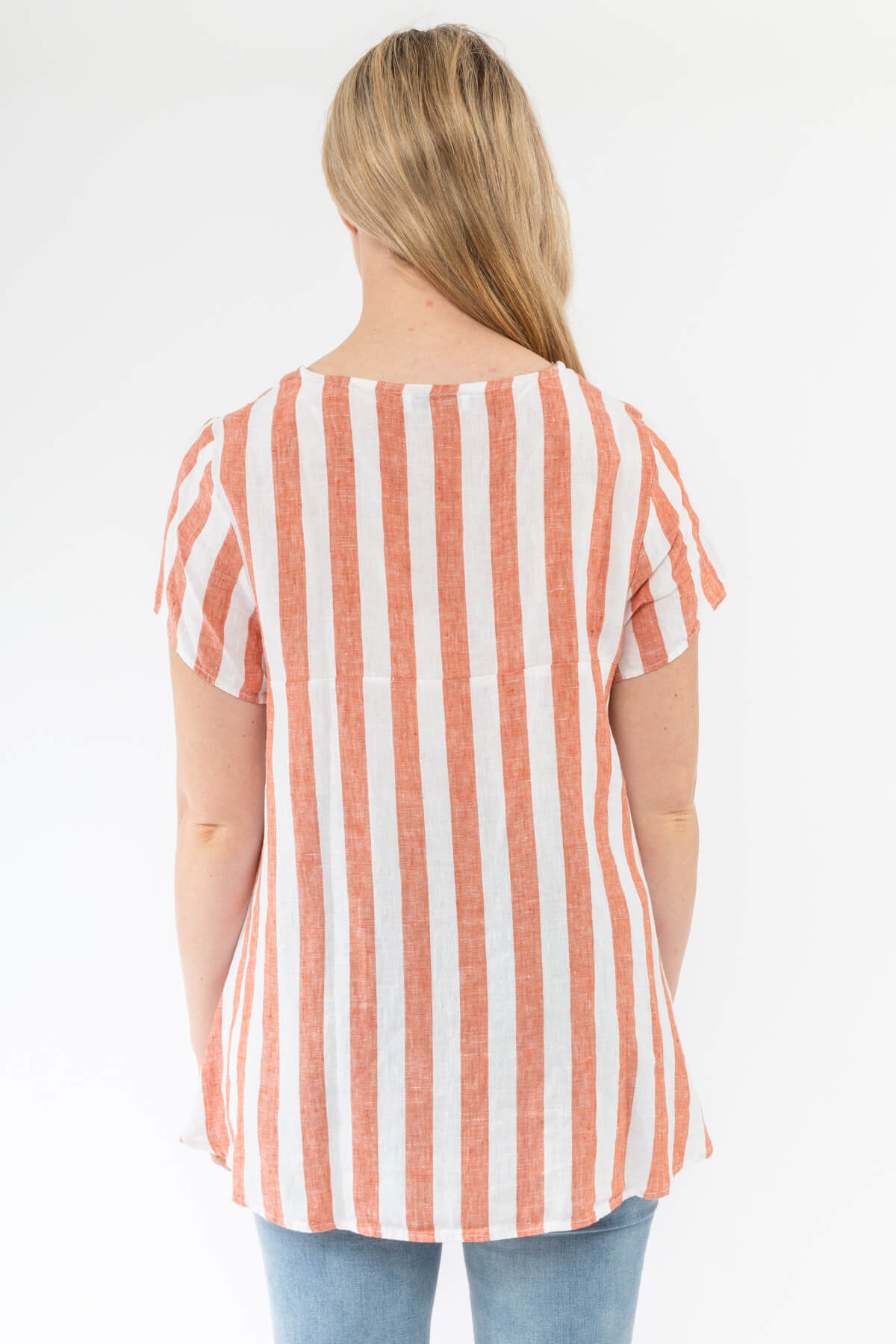 Swing Stripe Top Burnt Orange