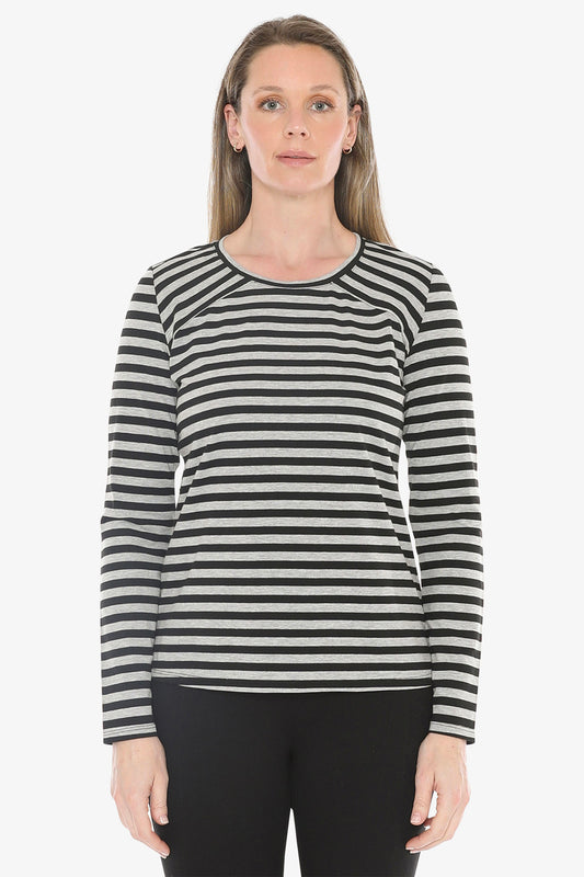 Stripe Crew in Black/Grey