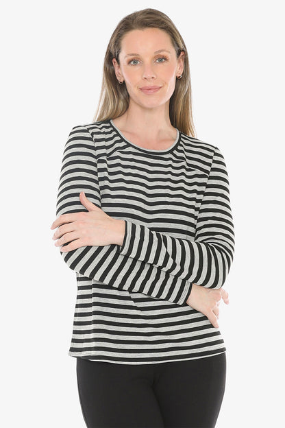 Stripe Crew in Black/Grey