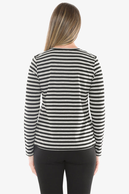 Stripe Crew in Black/Grey