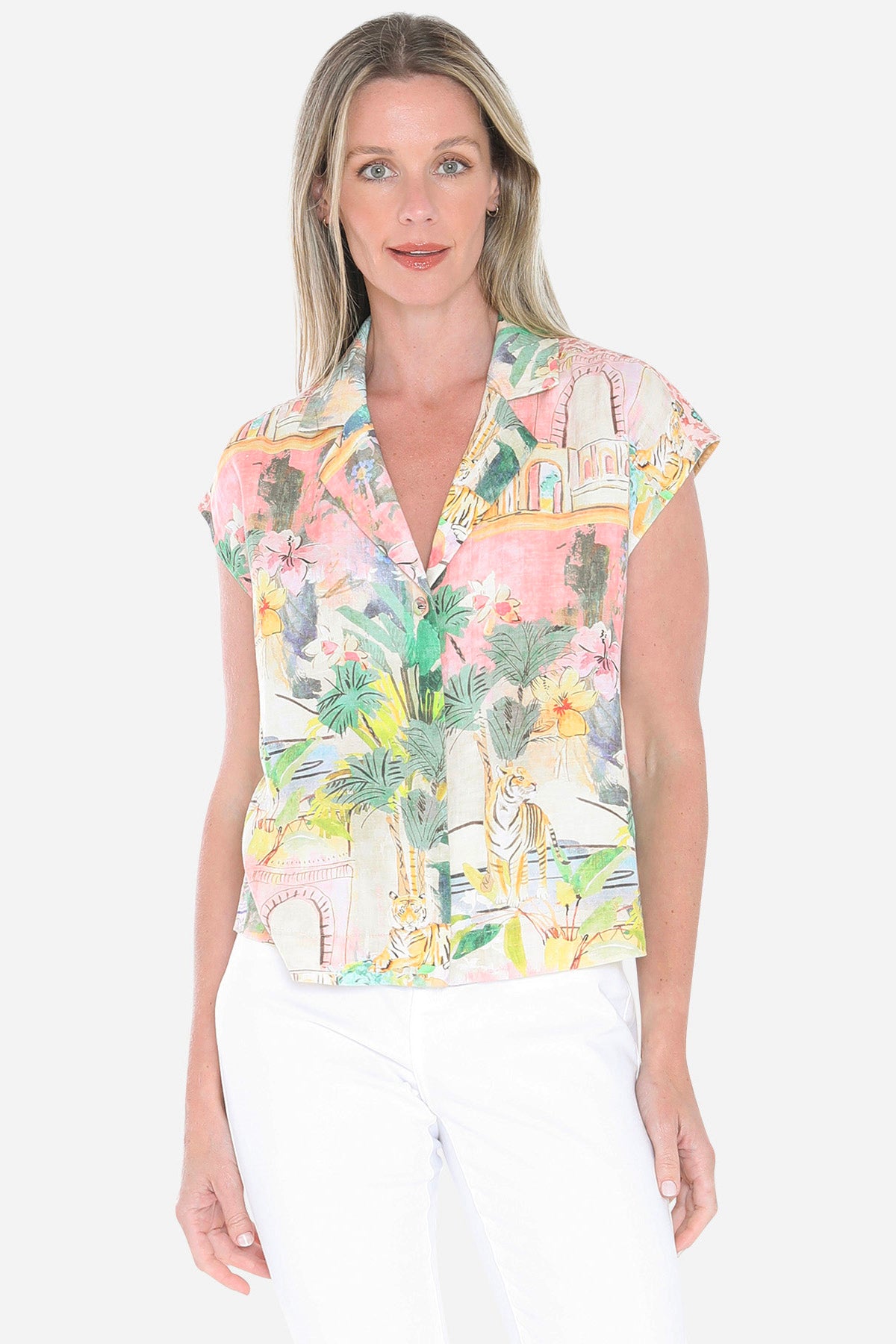Womens Tiger Island Top Multicolor 596j3005a