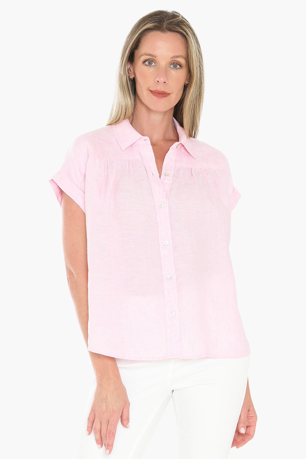Womens Gather Ss Shirt Pink 596j3063a