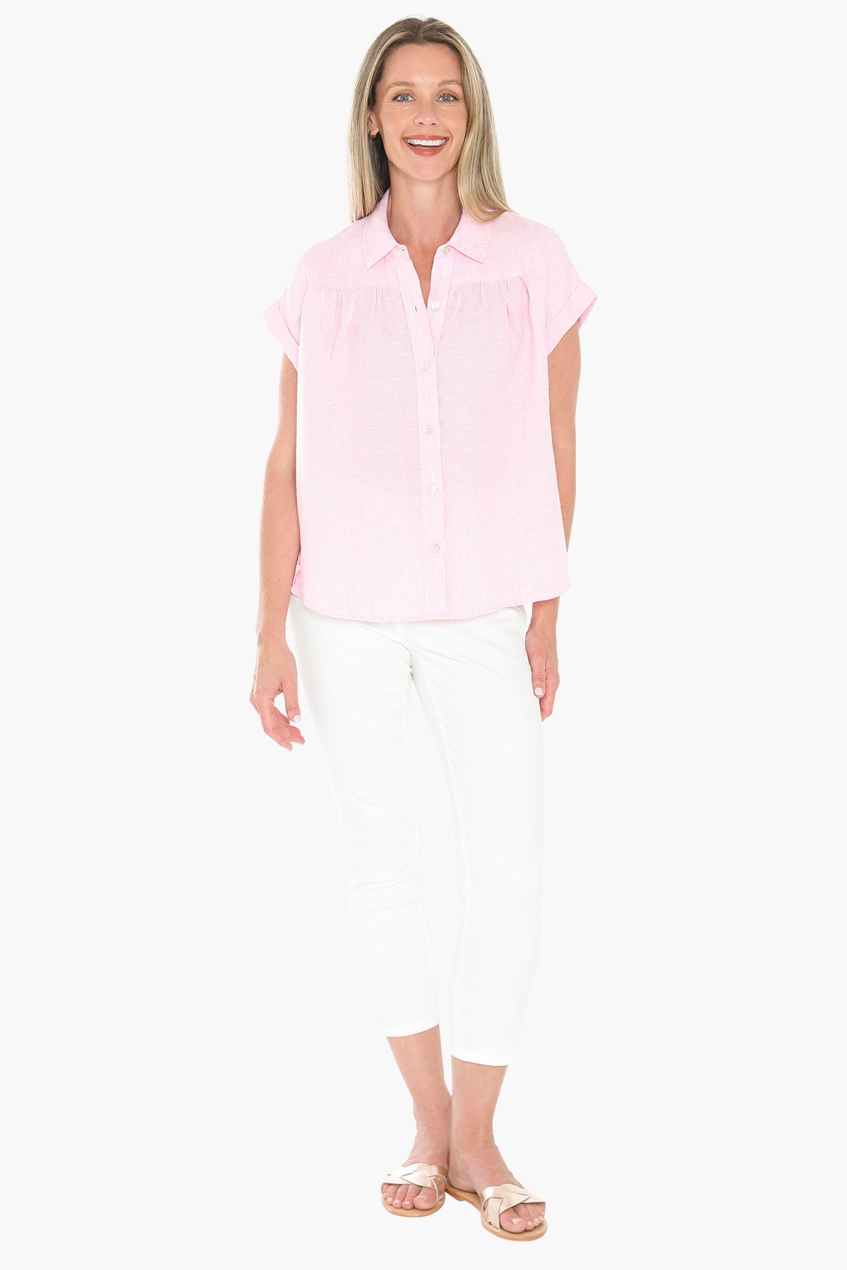 Womens Gather Ss Shirt Pink 596j3063a