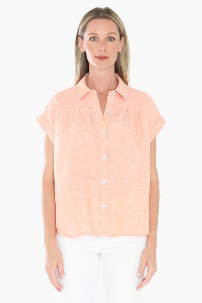 Womens Gather Ss Shirt Orange 596j3063a