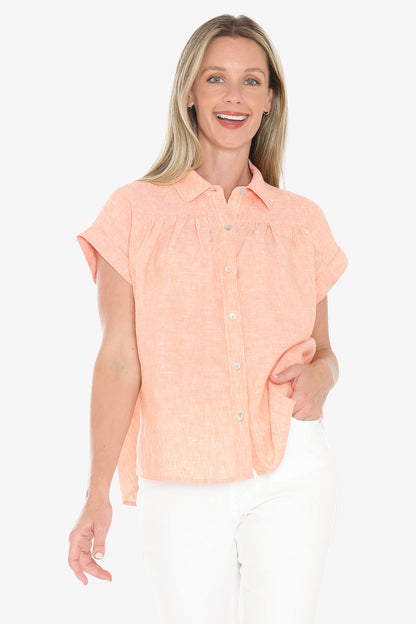 Womens Gather Ss Shirt Orange 596j3063a