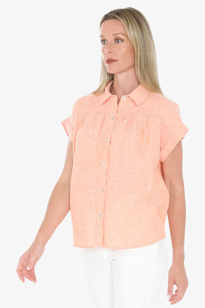 Womens Gather Ss Shirt Orange 596j3063a
