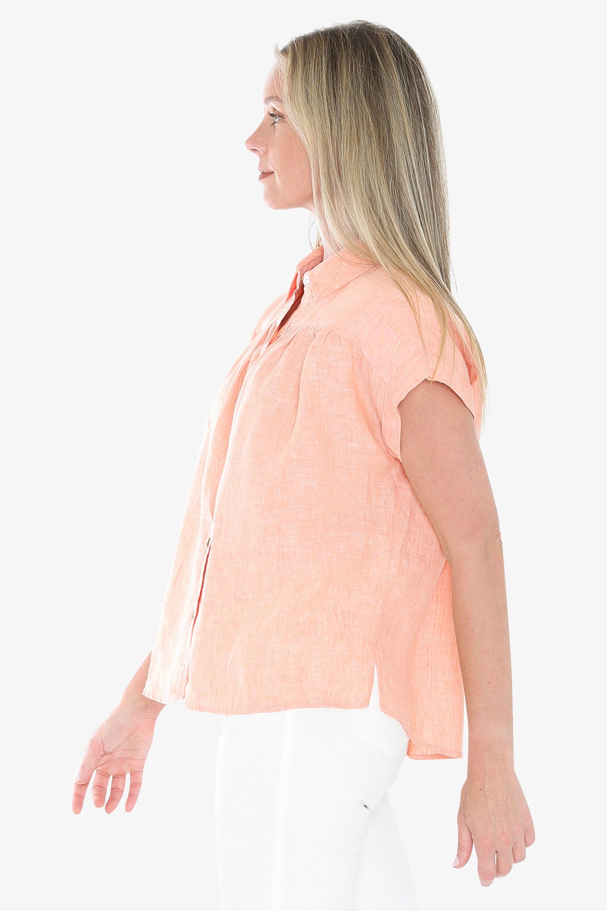 Womens Gather Ss Shirt Orange 596j3063a