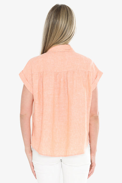 Womens Gather Ss Shirt Orange 596j3063a