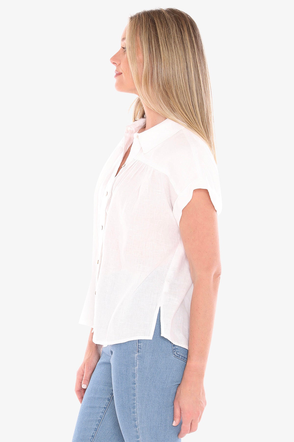 Womens Gather Ss Shirt White 596j3063a