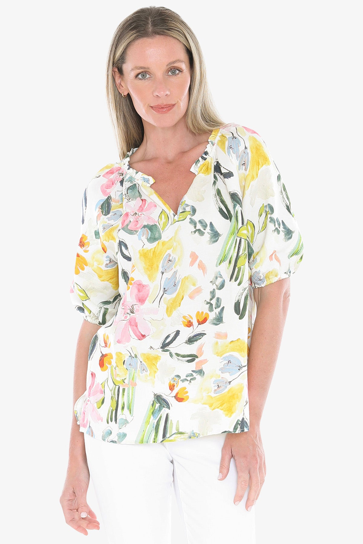 Womens Wildflower Top Multicolor 596j3077a