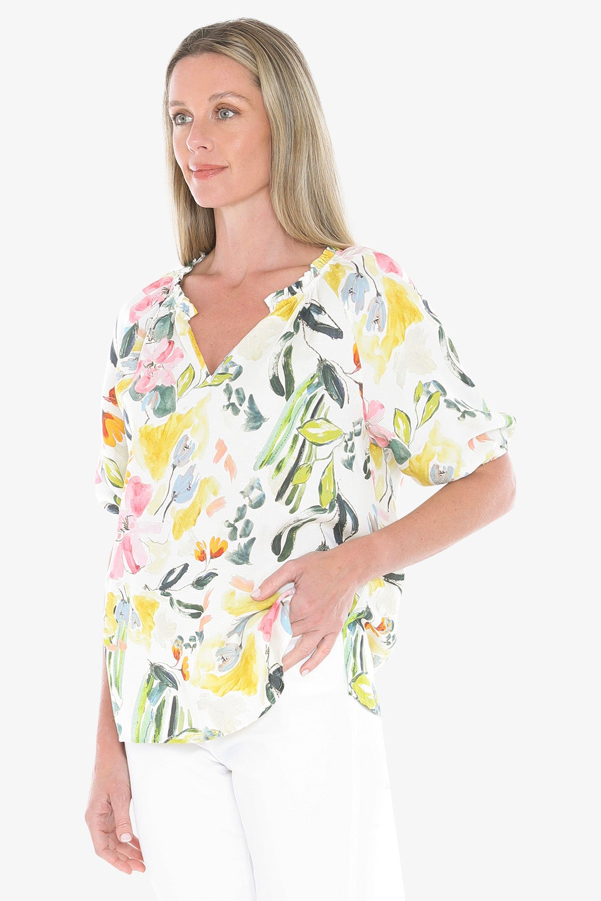 Womens Wildflower Top Multicolor 596j3077a