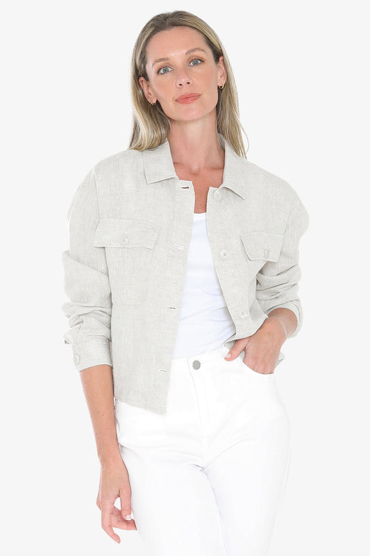 Womens Boxy Jacket Beige 596j4016a