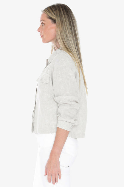 Womens Boxy Jacket Beige 596j4016a