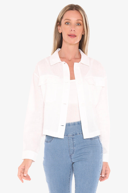 Womens Boxy Jacket White 596j4016a