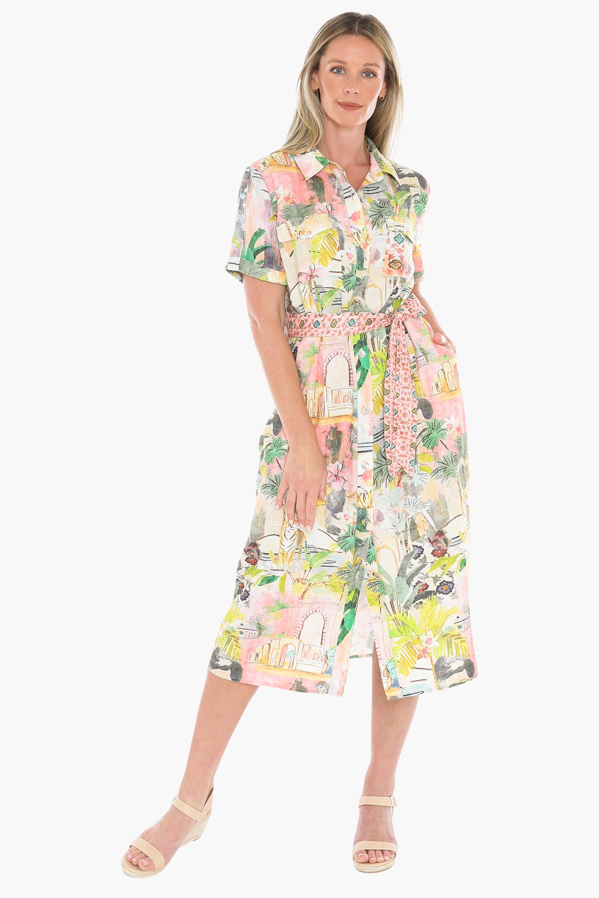 Womens Tiger Island Tie Dress Multicolor 596j5008a