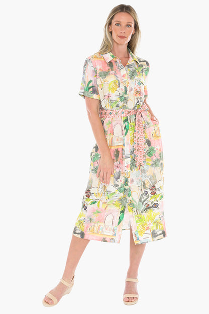 Womens Tiger Island Tie Dress Multicolor 596j5008a