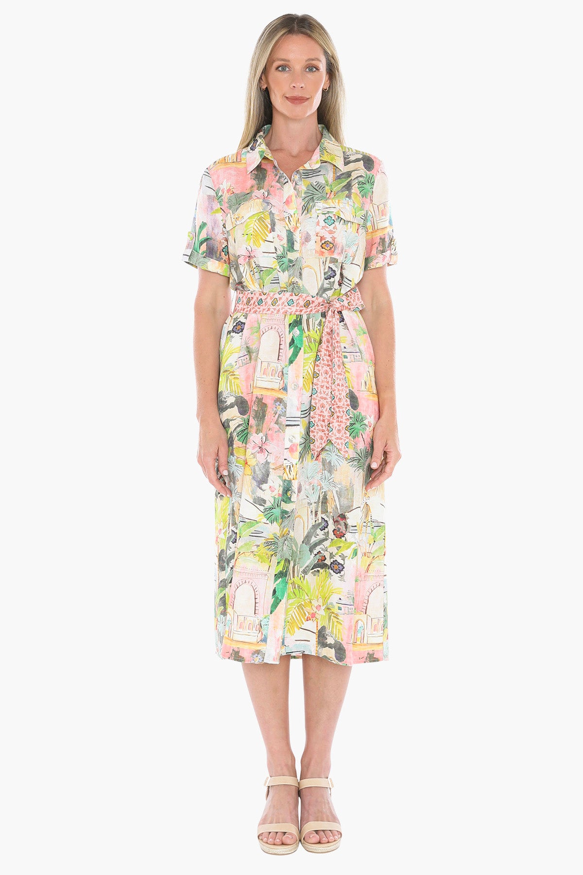 Womens Tiger Island Tie Dress Multicolor 596j5008a