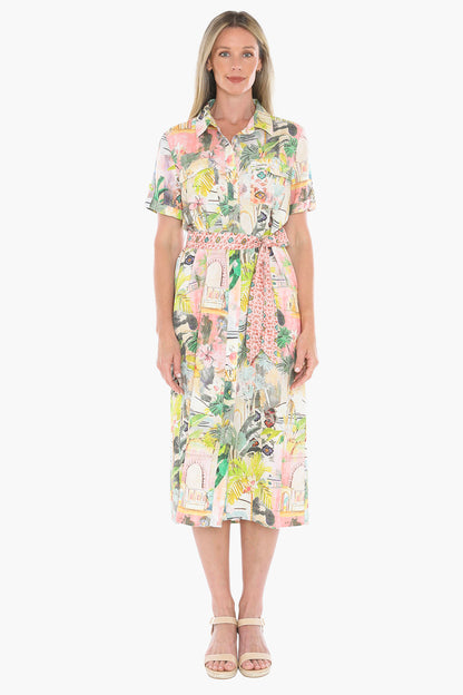 Womens Tiger Island Tie Dress Multicolor 596j5008a
