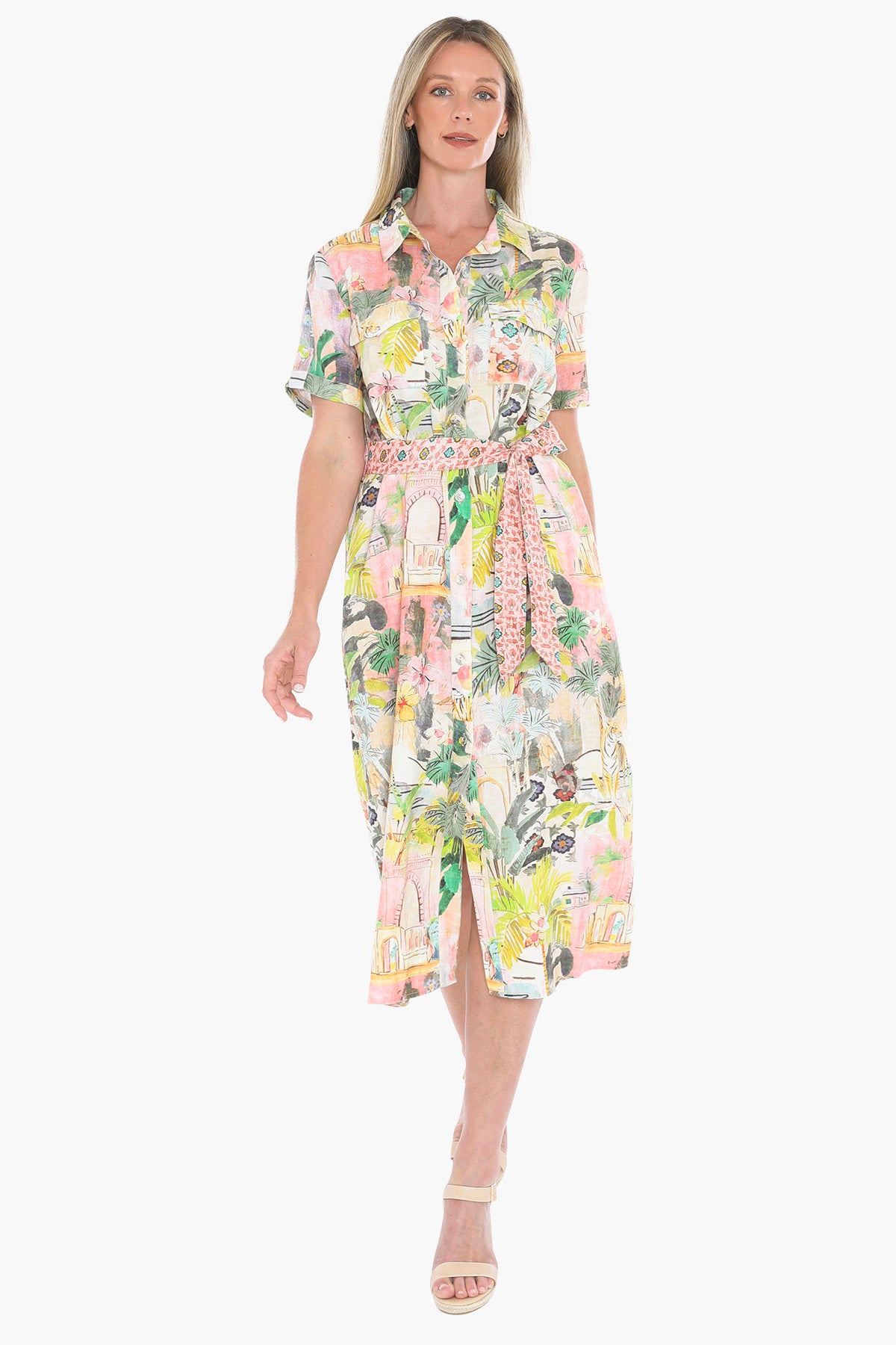 Womens Tiger Island Tie Dress Multicolor 596j5008a