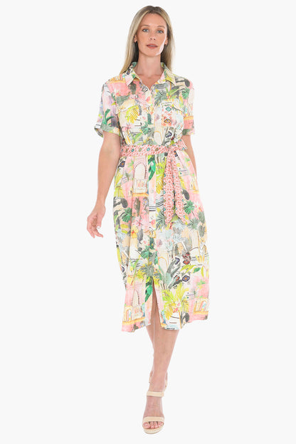 Womens Tiger Island Tie Dress Multicolor 596j5008a