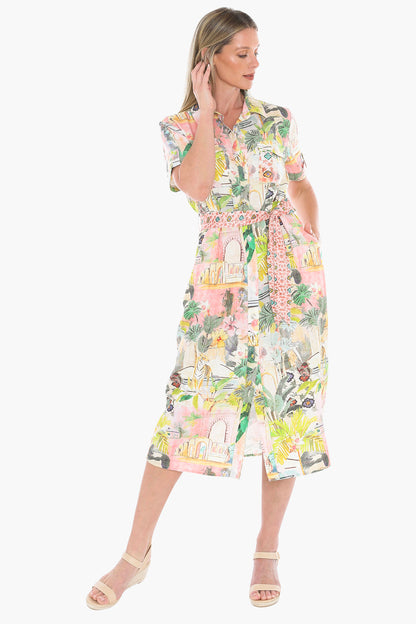 Womens Tiger Island Tie Dress Multicolor 596j5008a