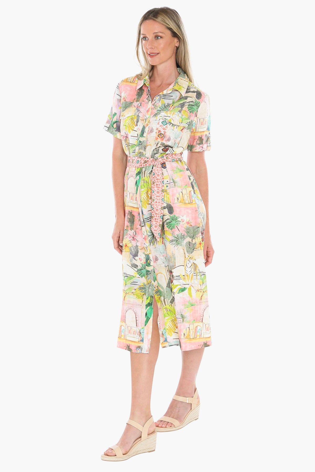 Womens Tiger Island Tie Dress Multicolor 596j5008a