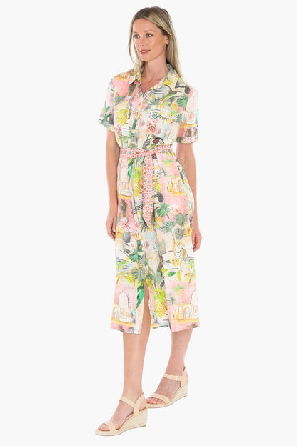 Womens Tiger Island Tie Dress Multicolor 596j5008a