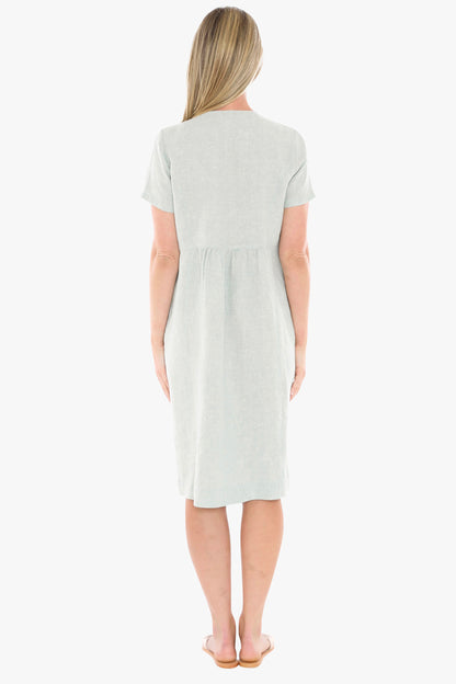 Womens Side Button Dress Green 596j5027a