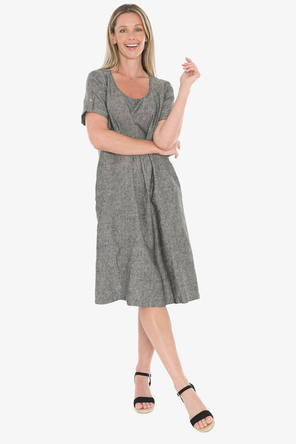 Womens Gather Waist Dress Grey 596j5097a