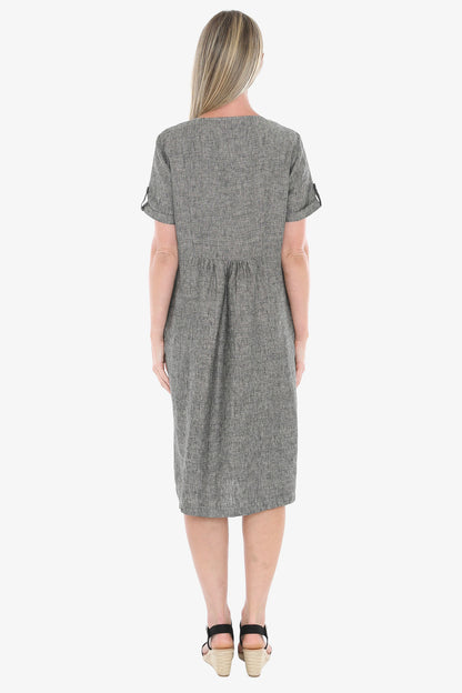Womens Gather Waist Dress Grey 596j5097a