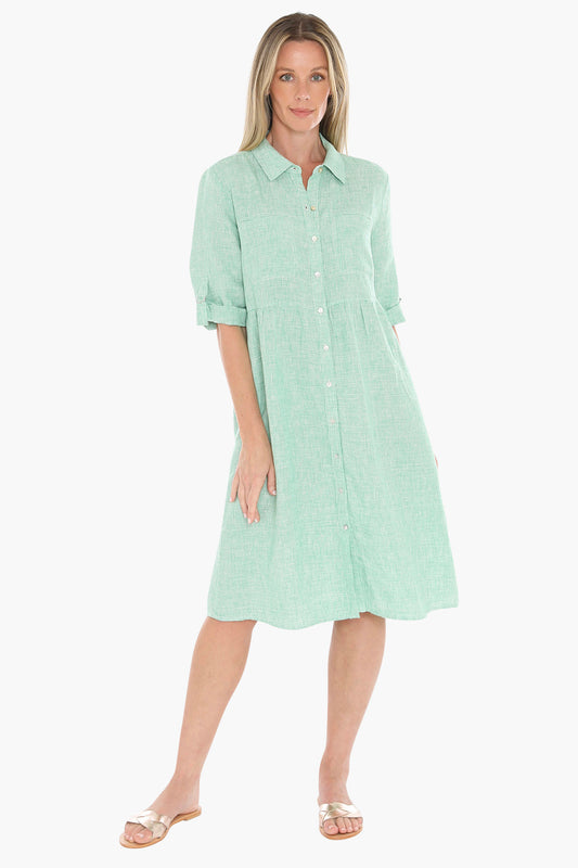 Womens Mini Check Dress Green 596j5114a