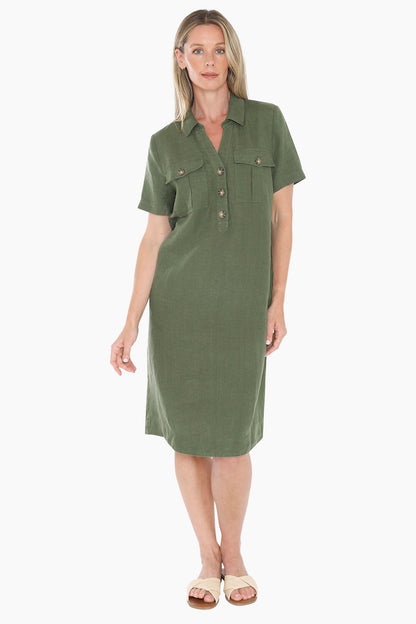 Womens 2 Pocket Dress Green 596j5132a